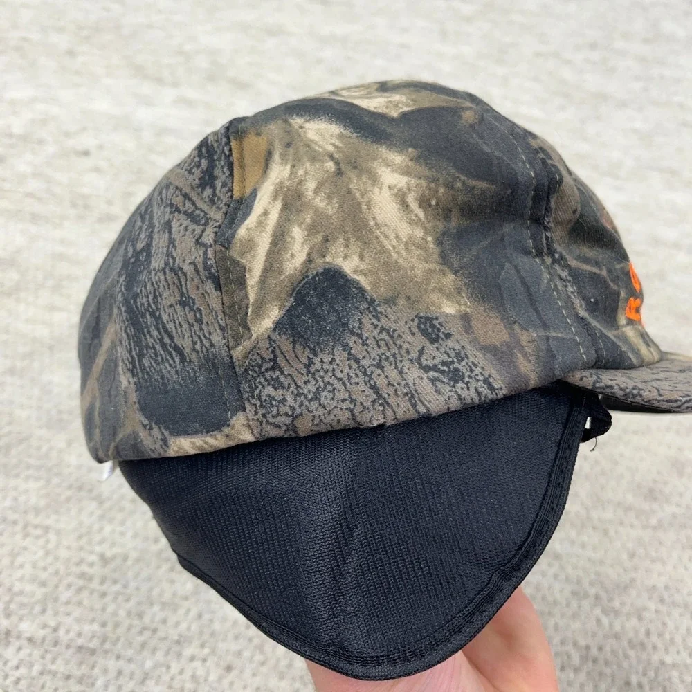 Vintage Camo Trapper Hat Cap Size XL Made In‎ USA 90s Ear Flaps Hunting Adult